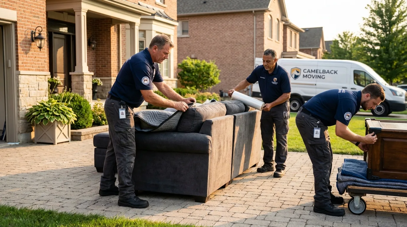 Large estate moving crew wrapping furniture in Carrollton, KY